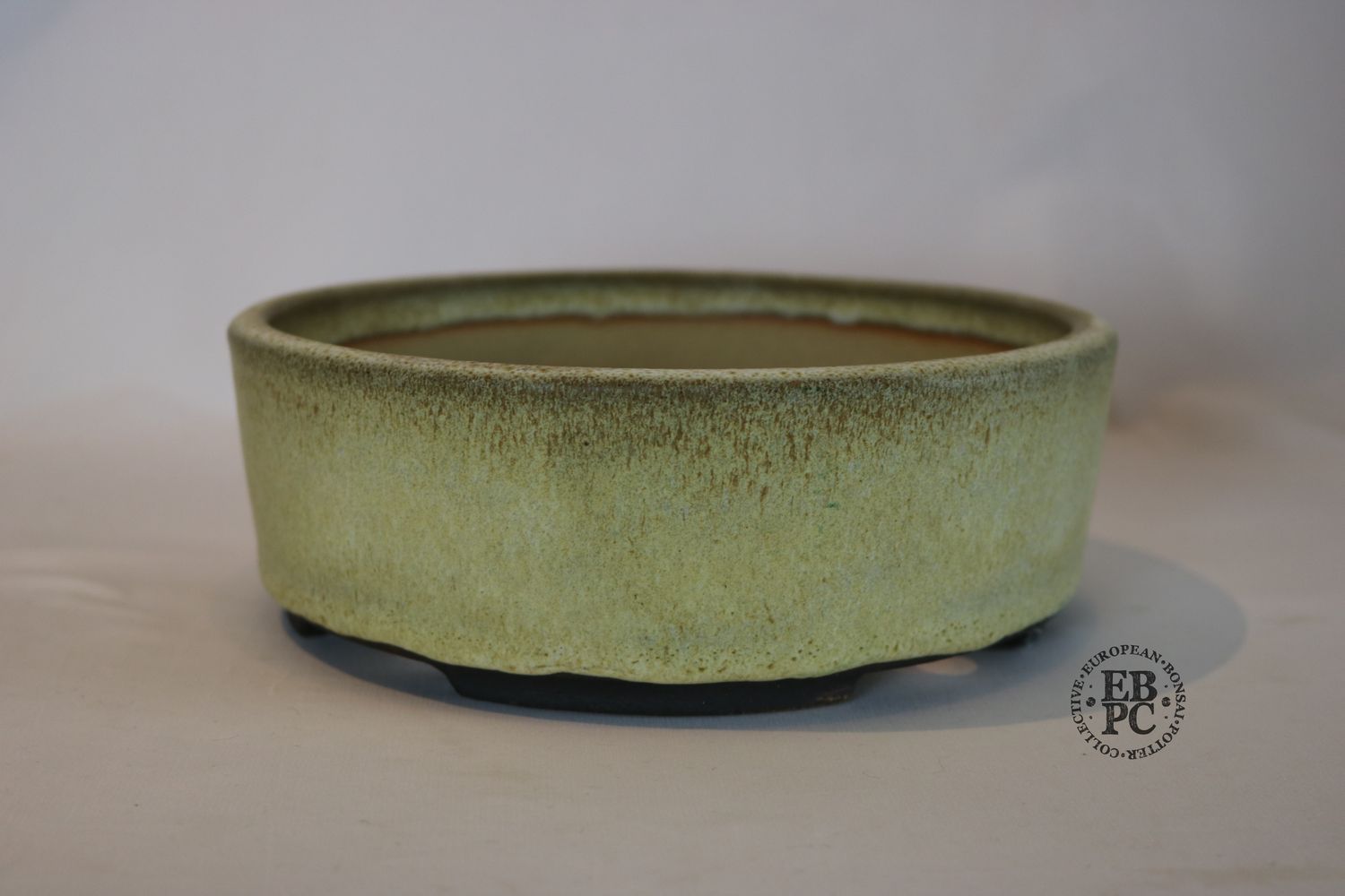 Walsall Studio Ceramics - 20.5cm; Round; Formal Style; Glazed; Light Mustard; Browns; Esther Griffiths.