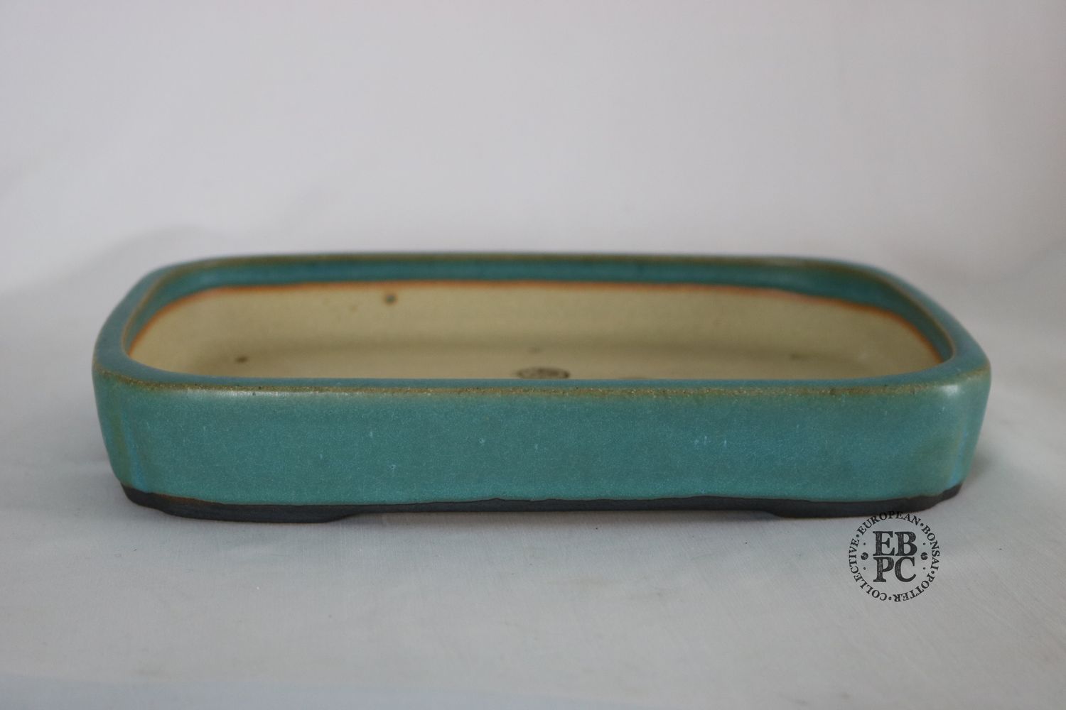 &#39;Bryan Albright Pot made by Walsall Studio Ceramics&#39;  26cm; Rectangle;  Glazed; Green; Browns; EBPC Stamped