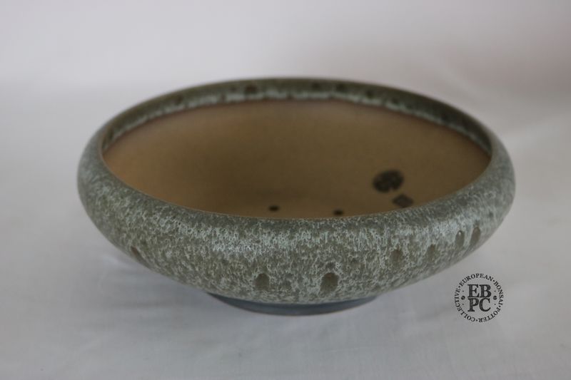 Walsall Studio Ceramics - David Jones; 20.3cm; Fluted Round; Glazed; Grey; Brown.