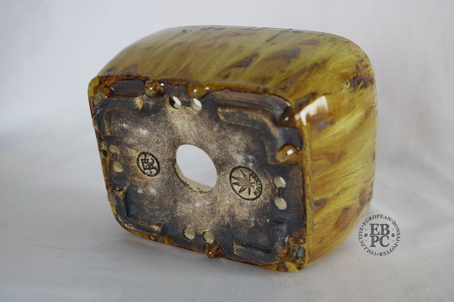 Bruno Auvinet - 17.1cm, Magnificent Crystalline Glaze; Rectangle; Soft Corners; Blues; Greens; Bruno Auvinet.
