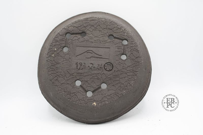 Shibusa Bonsai Pots - Italy. 23.3cm; Nanban Style; Double Lipped Design: Brown/Grey Clay; EBPC Stamped. * EBPC-DIRECT *- Shipped by the artist. Lorenzo Penello - Italy.