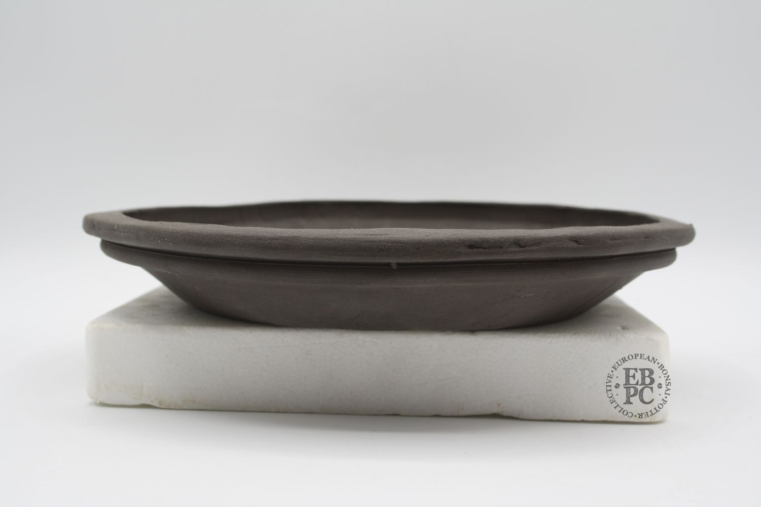 Shibusa Bonsai Pots - Italy. 20.5cm; Nanban: Double Lipped Design; Brown/Grey Clay; EBPC Stamped. * EBPC-DIRECT *- Shipped by the artist. Lorenzo Penello - Italy.