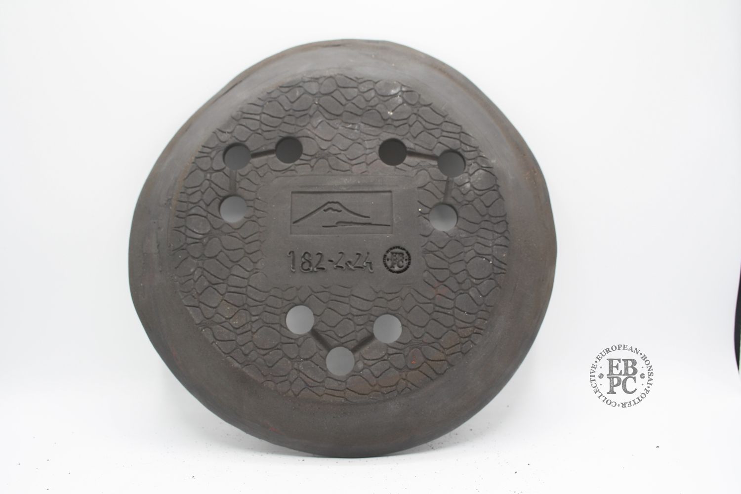 Shibusa Bonsai Pots - Italy. 28cm; Brown/Grey Clay; Hints of Red; Classic Nanban Design; EBPC Stamped. * EBPC-DIRECT *- Shipped by the artist. Lorenzo Penello - Italy.