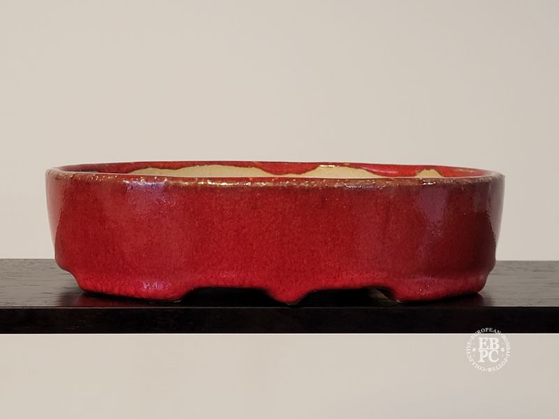Michal Mokry - Netherlands.   16.5cm; Oval; Glazed; Lipstick RED; Made by Michal Mokry.  *EBPC DIRECT (Sent to you from within the EU!) *