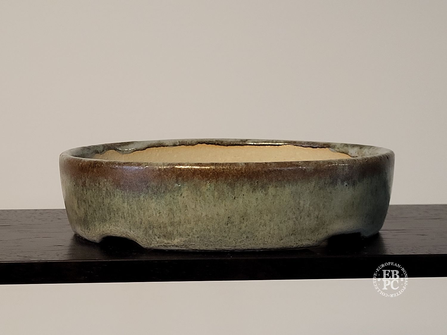 Michal Mokry - Netherlands.   14cm; Oval; Metallic Glaze;  Pale Blue; Brown; Made by Michal Mokry.  *EBPC DIRECT (Sent to you from within the EU!) *
