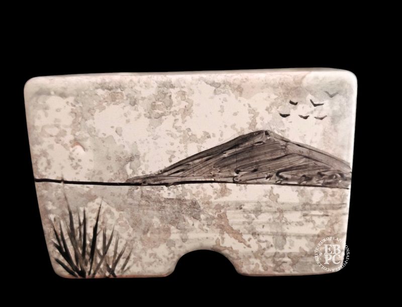 Vasart Bonsai - Italy. 7.8cm; Square; Classic Design; Hand-Painted; 'Rising Sun'; Mottled Finish; Made by Vasart Bonsai; EBPC Stamped; *EBPC DIRECT (Sent to you from within the EU!) *
