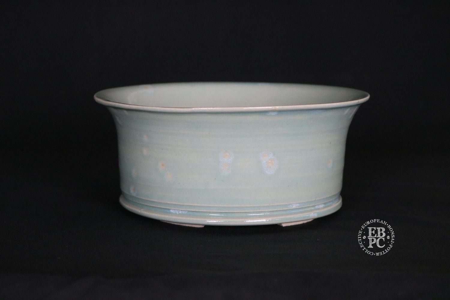 Flow Studio, Belgium - 16.3cm; Round; Glaze; Crystal Formations; Refined Design; White Stoneware; Subtle Mint Green/Blue;    Jurgen Robyns