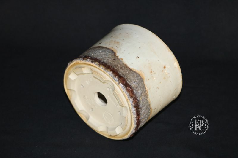 Flow Studio, Belgium - 12.1cm; Round; Glazed; Organic Design; Textured; Oatmeal; Cream; Light &amp; Dark Browns; Charcoal Grey;    Jurgen Robyns