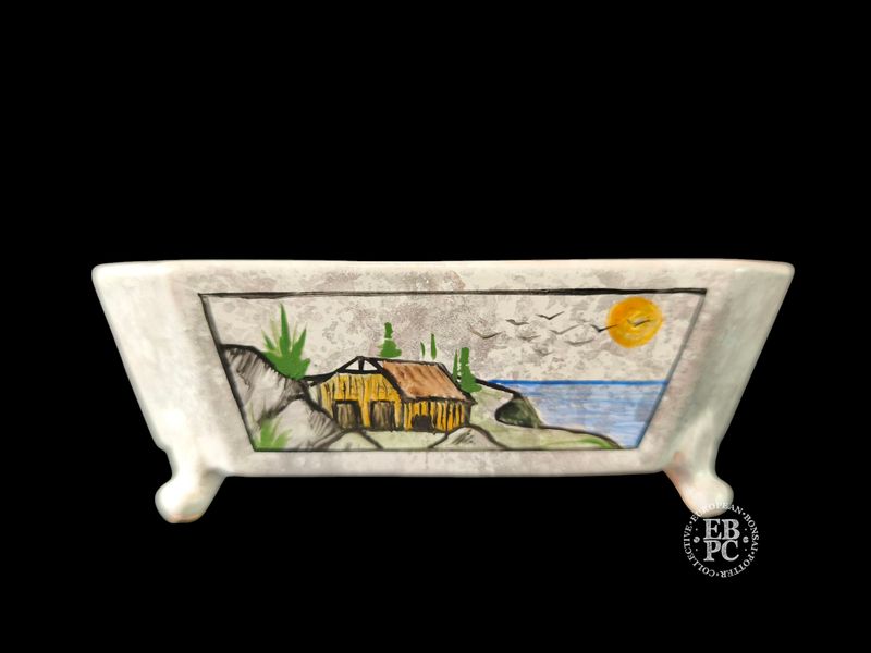 Vasart Bonsai - Italy.  15.2cm; Rectangle; Hand-Painted; Cut Corner Design; &#39;Sansui&#39;; Made by Vasart Bonsai; EBPC Stamped;  *EBPC DIRECT (Sent to you from within the EU!) *