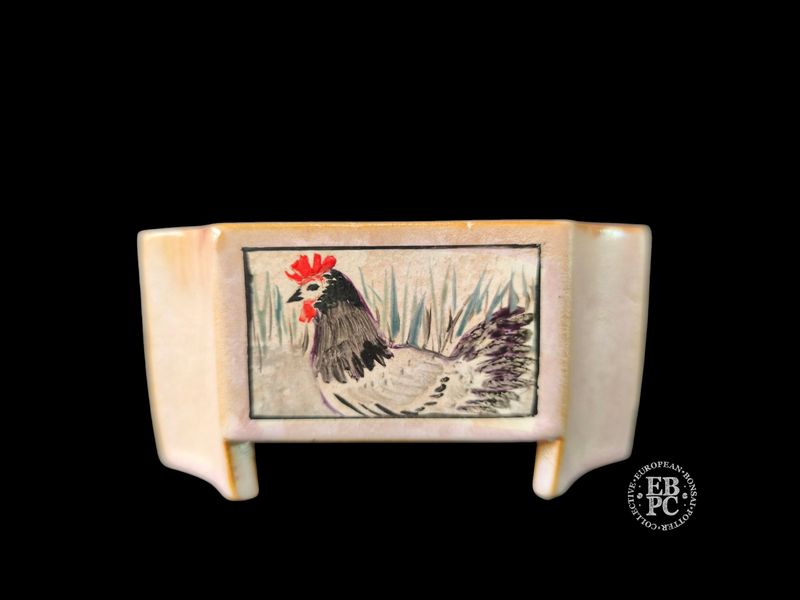 Vasart Bonsai - Italy. 14.5cm; Rectangle; Hand-Painted; Cut Corner Design; 'Sansui'; Made by Vasart Bonsai; EBPC Stamped; *EBPC DIRECT (Sent to you from within the EU!) *