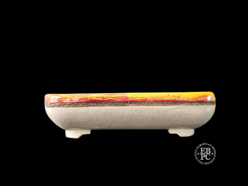 Vasart Bonsai - Italy.  20.3cm; Rectangle; Hand-made; Soft Corner Design; Fire Glazed Rim; Textured Band; Made by Vasart Bonsai; EBPC Stamped;  *EBPC DIRECT (Sent to you from within the EU!) *