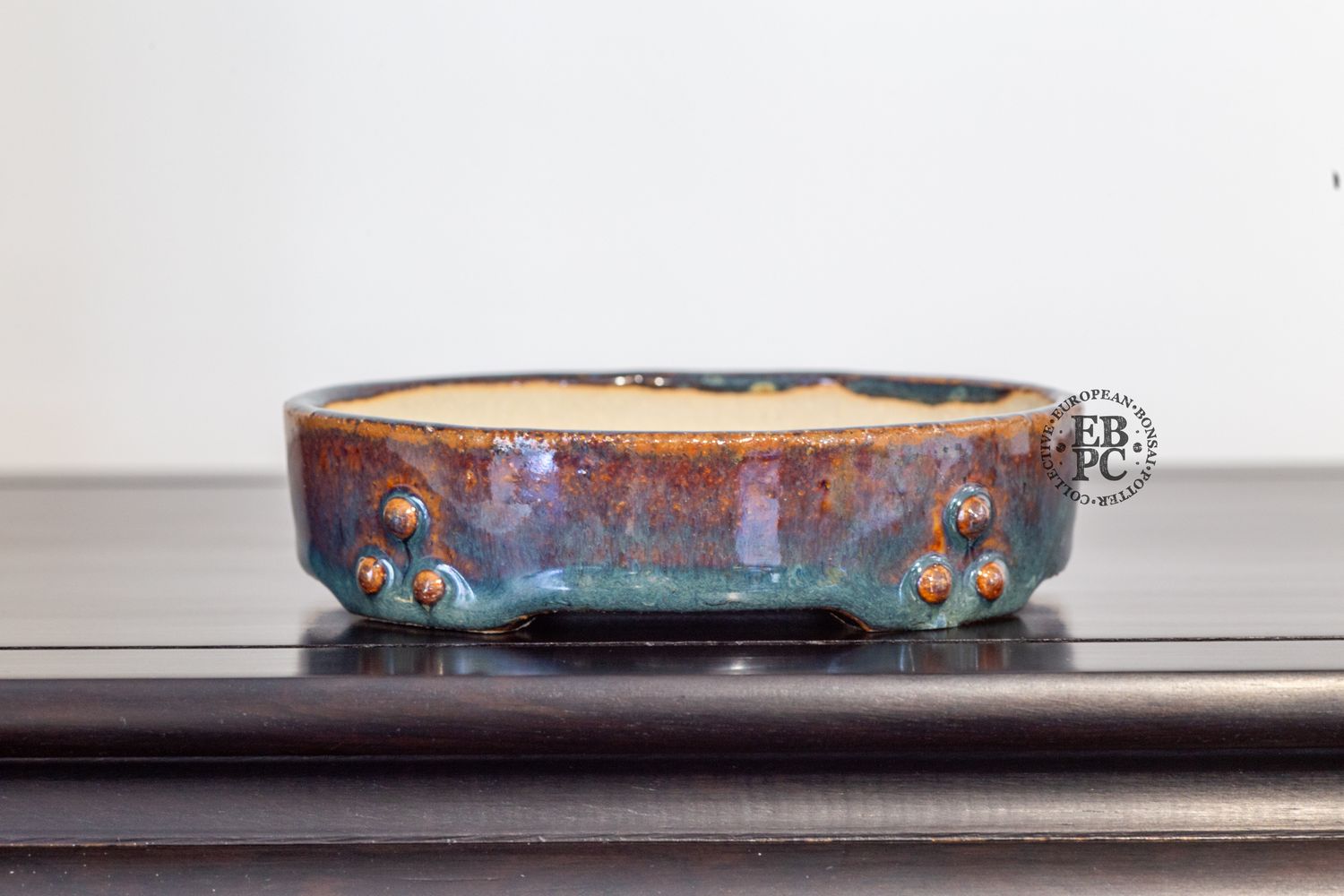 Michal Mokry - Netherlands.   12.8cm; Oval; Rivet Design; Thick Namako Glaze;  ; Brown; Made by Michal Mokry.  *EBPC DIRECT (Sent to you from within the EU!) *