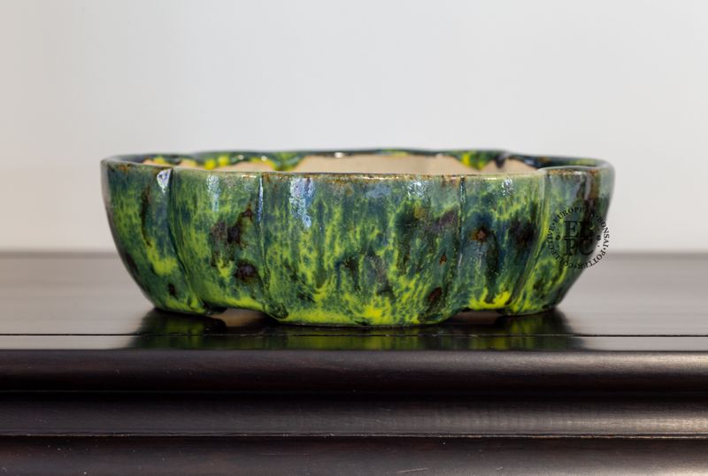 Michal Mokry - Netherlands.   16.3cm; Mokko;  “Poisoned Forest” Glaze; Tones of Green; Yellow; Made by Michal Mokry.  *EBPC DIRECT (Sent to you from within the EU!) *