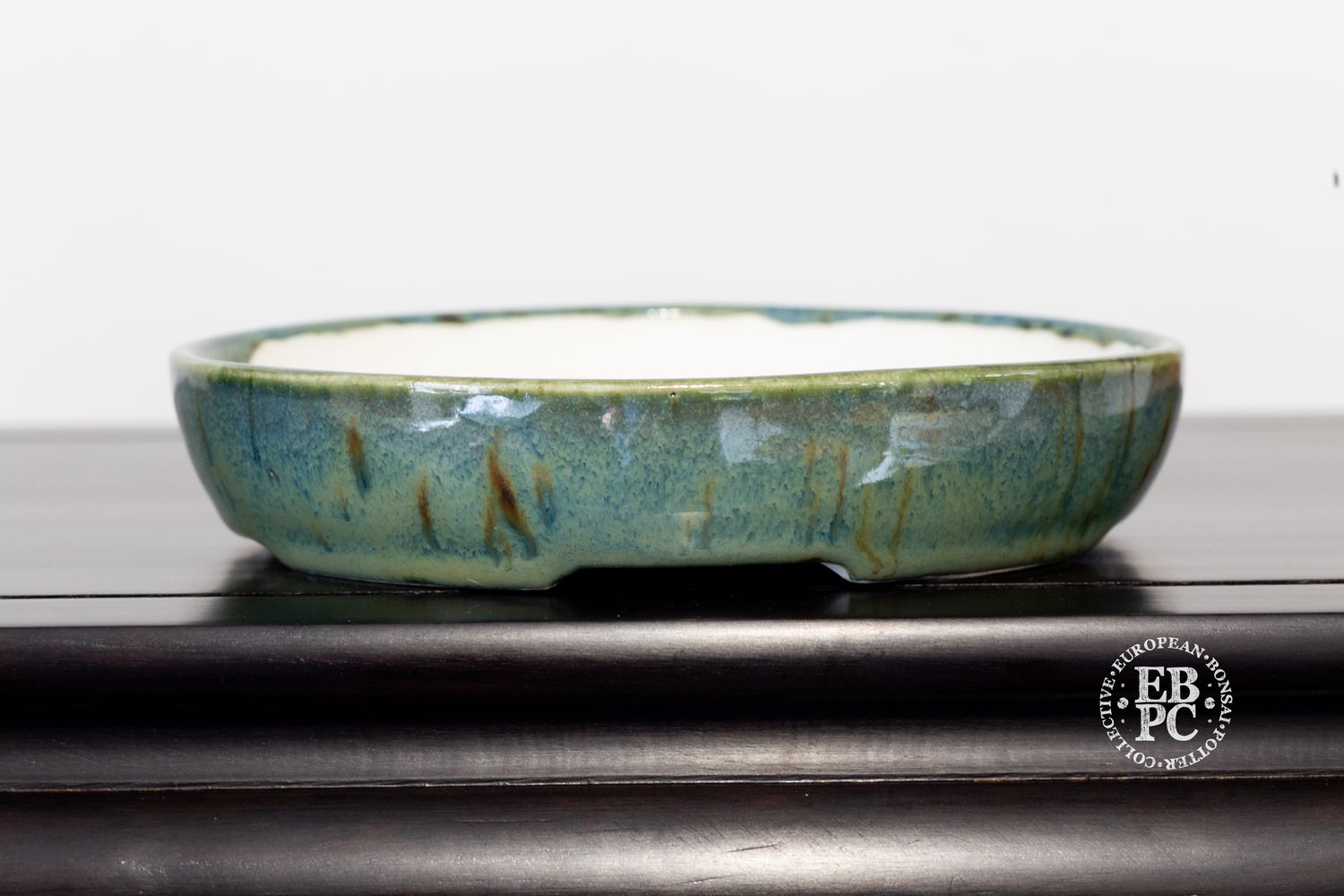 Michal Mokry - Netherlands.   16.5cm; Porcelain Body; Oval; Exquisite Glaze; L Blue; Greens; Browns; Made by Michal Mokry.  *EBPC DIRECT (Sent to you from within the EU!) *