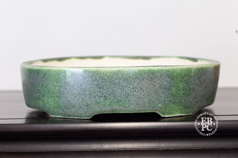 Michal Mokry - Netherlands.   19.4cm; Oval; Deep Profile; Subtle Crystalline Glaze; Greens; Made by Michal Mokry.  *EBPC DIRECT (Sent to you from within the EU!) *