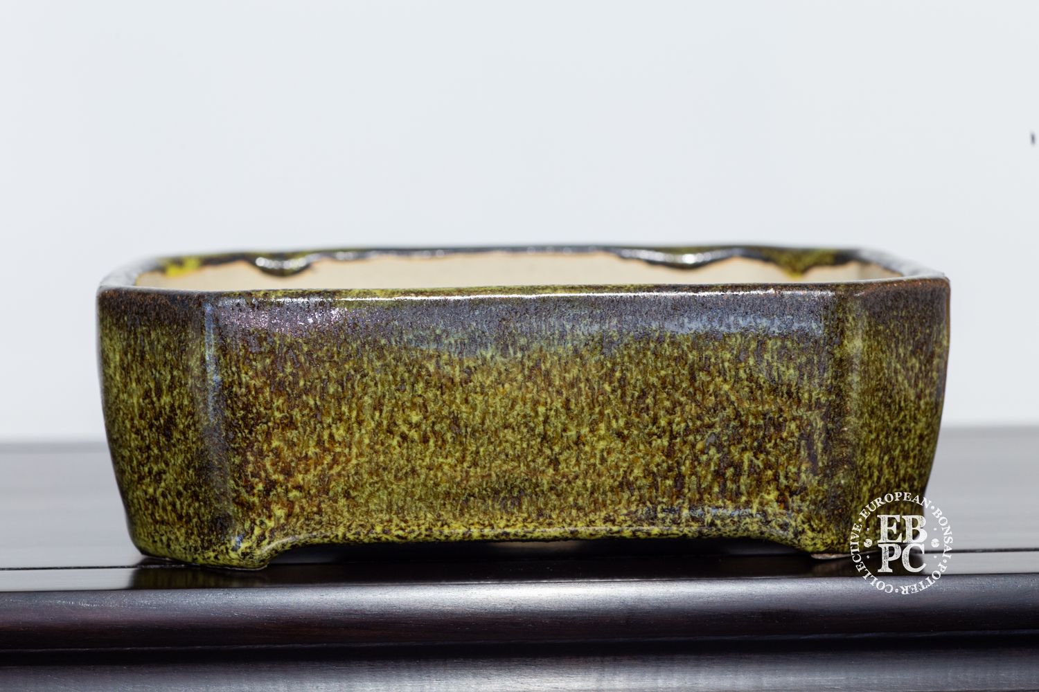 Michal Mokry - Netherlands.   18cm; Rectangle; Deep Profile; Luxurious Glaze; Gold &amp; Brown; Running glaze; Made by Michal Mokry.  *EBPC DIRECT (Sent to you from within the EU!) *.