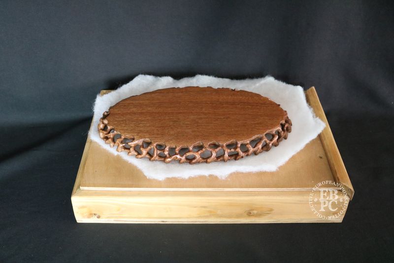 MSH Bonsai Stands - Ne Taku / Jitta / Root Display Stand; 26cm; Iroka Hardwood; Handcrafted; Refined Oil &amp; Wax Finish; Bespoke Protective Box.