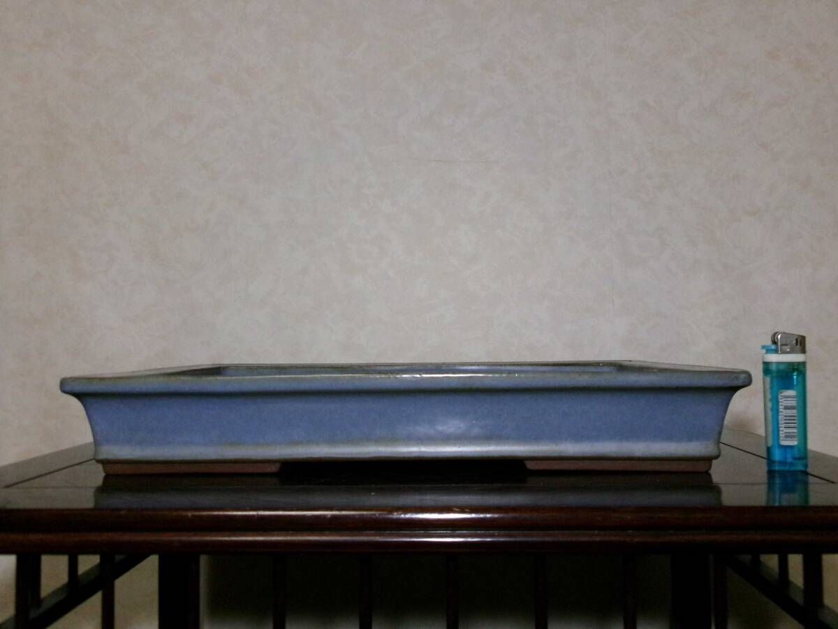 YAMAAKI - Toshio Kataoka, Tokoname.   40cm; Rectangle; Glazed; Kinyo; Light Blue; Kiln closed 2011  * Offered on behalf of a client. .