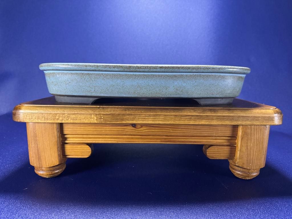 1st gen YAMAAKI - Akiji Kataoka (Shosen), Tokoname.  Vintage;  40.5cm; Soft Rectangle; Glazed; Kinyo; Light Blue; Kiln closed 2011  * Offered on behalf of a client. .