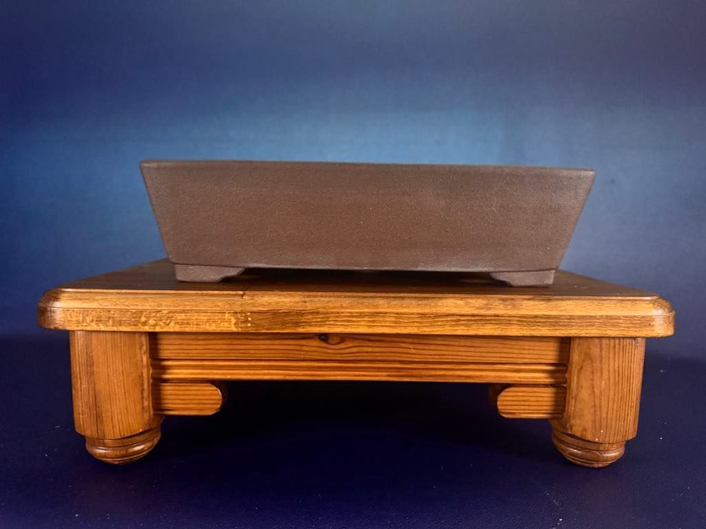 Yuuji GYOUZAN, Tokoname.   34cm; Rectangle; Unglazed; Recessed Stepped Feet; Patina;    * Offered on behalf of a client.