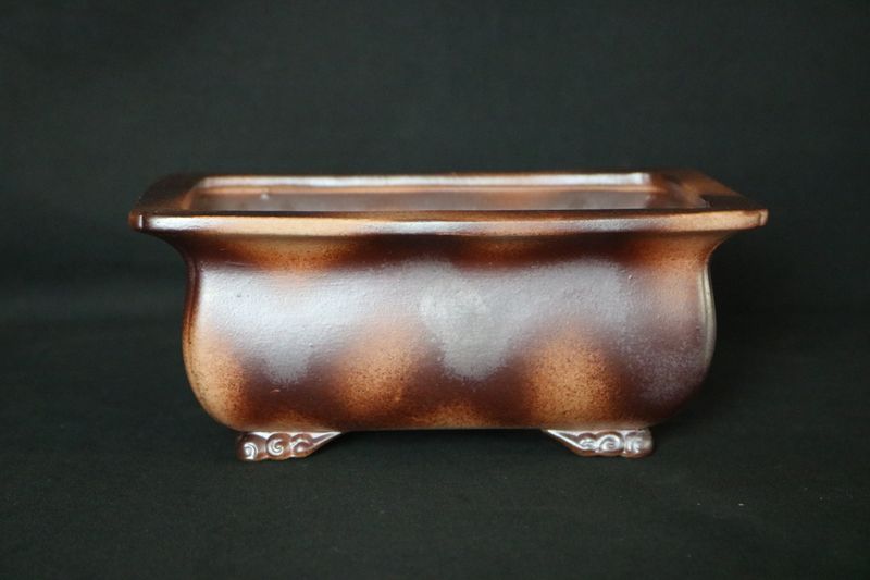 Tosui; Japan.   19cm; Rectangle; Deep; Glazed; Browns; Wood-Fired Aesthetic;