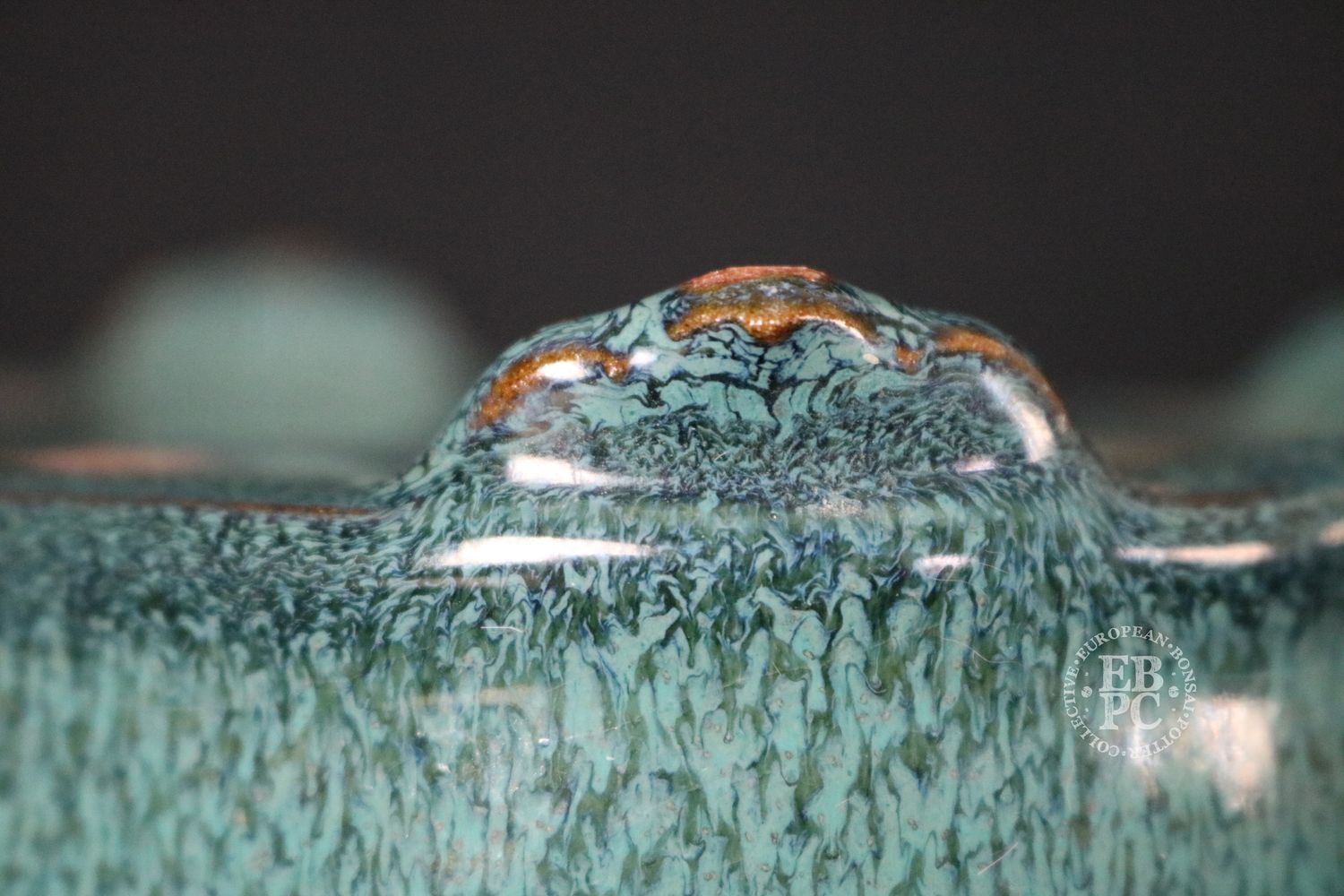 Fuuka, 風香 - Kiyoshi Koiwai.   16.3cm; Soft Rectangle; Turquise: Running Glaze; Carved Feet; Intricate Glaze; Refined Form &amp; Finish;  * Offered on behalf of a client.
