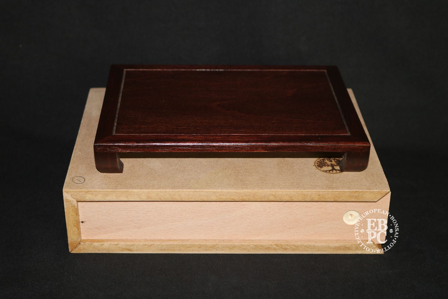 David Harris Bonsai Tables - Hand-Crafted; 20cm; Mahogany Colour; Display Table; Elegant Design; Inward Curving Legs; Stamped.