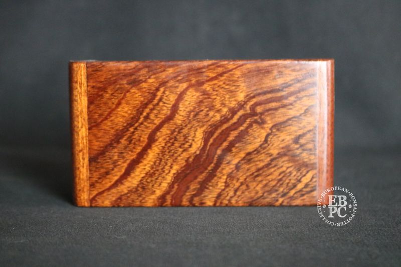 David Harris Bonsai Tables - Hand-Crafted; 10.7cm; Display Table; Brazilian Mahogany Top; Sapelle Frame; Scroll Style Design; Stamped.