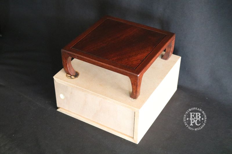 David Harris Bonsai Tables - Sapelle Wood Frame; Brazilian Mahogany Top; Hand-Crafted; 16.7cm; Boxed Display Table; Elegant Design; Stamped.