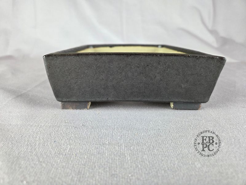 Terrajade, France.   Rectangle; 18.5cm; Glazed; Stone Grey Glaze; Textured Base &amp; Feet; Membership Launch Edition; EBPC Stamped