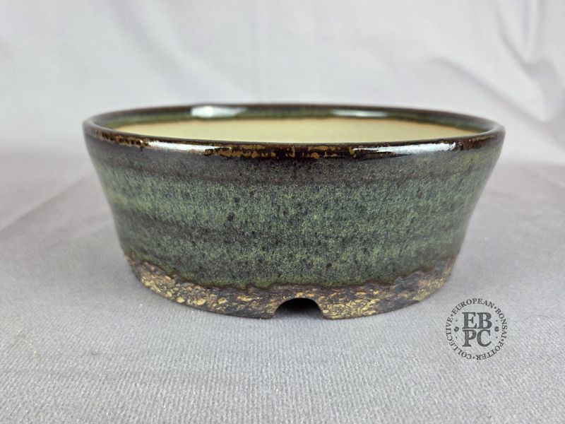 Terrajade, France.   Round; 17.5cm; Glazed; Organic Namako Glaze; Textured Base; Membership Launch Edition; EBPC Stamped