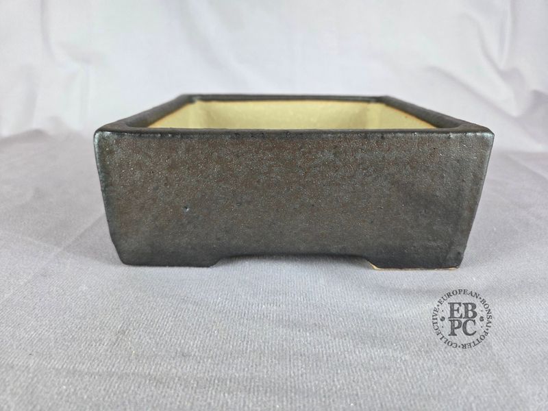 Terrajade, France.   Square; 18cm; Glazed; Stone Grey Glaze; Membership Launch Edition; EBPC Stamped
