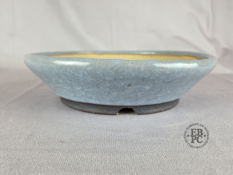 Terrajade, France.   Round; 22.5cm; Glazed; Layered Snowflake Crystalline Glaze; Oxide Foot Ring; Membership Launch Edition; EBPC Stamped