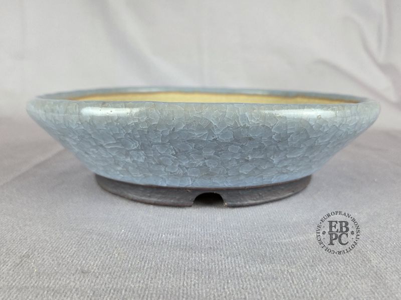 Terrajade, France. Round; 22.5cm; Glazed; Layered Snowflake Crystalline Glaze; Oxide Foot Ring; Membership Launch Edition; EBPC Stamped