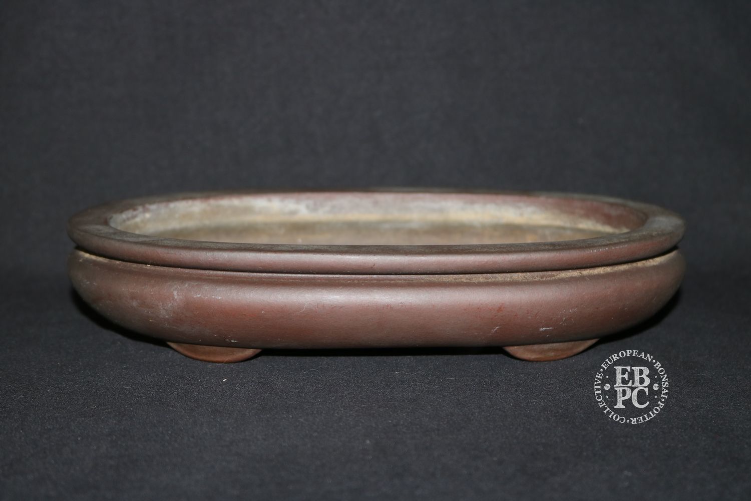 Yamaaki – Tokoname, Japan.  24.7cm; Oval; Fukurou/Bag Style; Unglazed; Stamped By Artist;