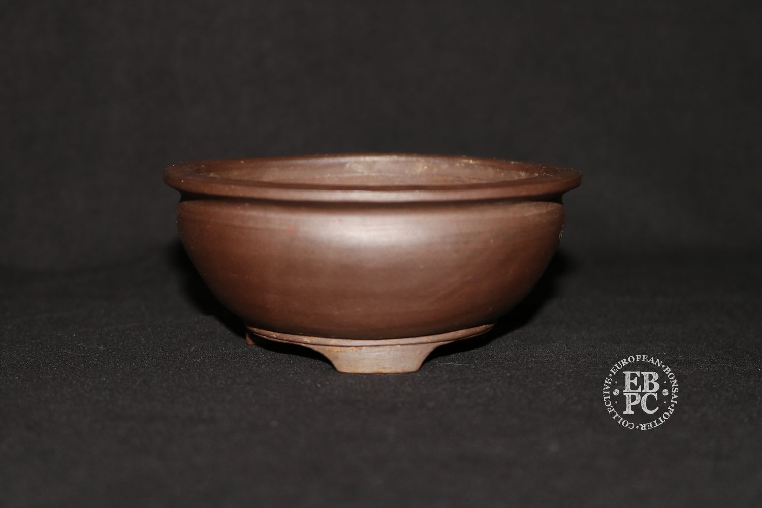 Kamiya Ryuen, Japan.  Deceased.    10.4cm; Round; Hand-made; Unglazed; 2 rare stamps; Refined Form; Hand-Signed By Artist;