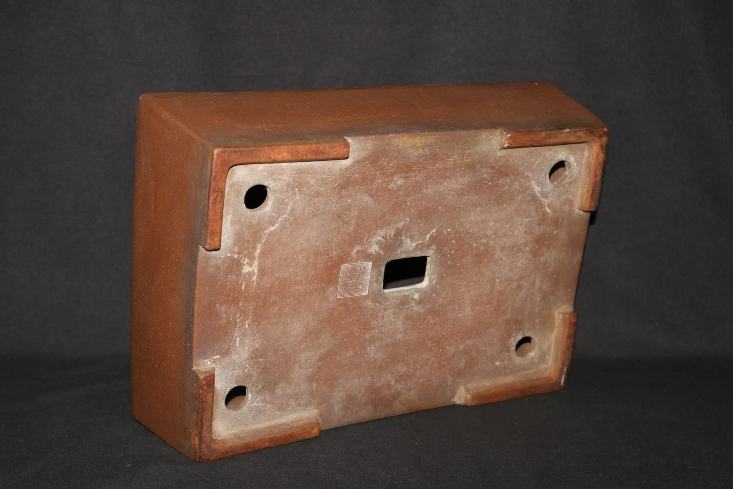 Kinka ware - Pre-Yamaaki – &#39;Shosen&#39;, Tokoname, Japan.  38cm; Rectangle; Unglazed; Over 100 Years Old; Deceased Artist; Hand signed.