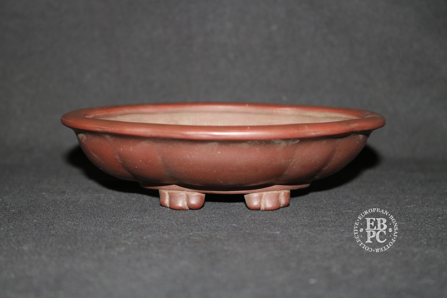 Bigei - Tokoname, Japan; Bonsai Pot; Double Mokko Shape; Unglazed; Reddish Clay; Shipped by the EBPC (UK) - From Bryan Albright's Private Collection -