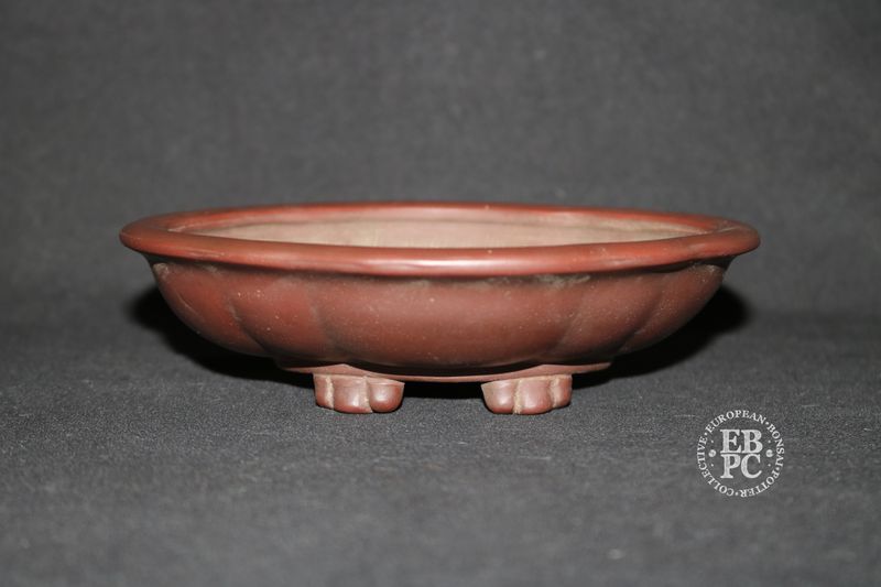 Bigei - Tokoname, Japan; Bonsai Pot; Double Mokko Shape; Unglazed; Reddish Clay; Shipped by the EBPC (UK) - From Bryan Albright&#39;s Private Collection -