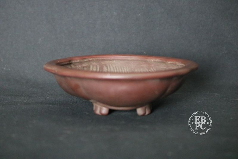 Bigei - Tokoname, Japan; Bonsai Pot; Double Mokko Shape; Unglazed; Reddish Clay; Shipped by the EBPC (UK) - From Bryan Albright's Private Collection -