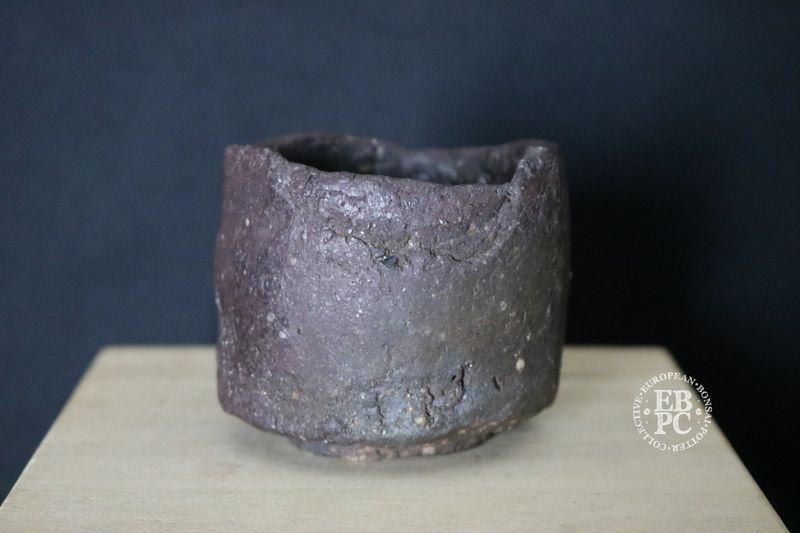 Mitch Iburgh, U.S.A. - Wood-Fired; Yunomi; Drink Vessel; Dark Clay; Inclusions; Organic texture; Shipped by the EBPC (UK) - From Bryan Albright's Private Collection -