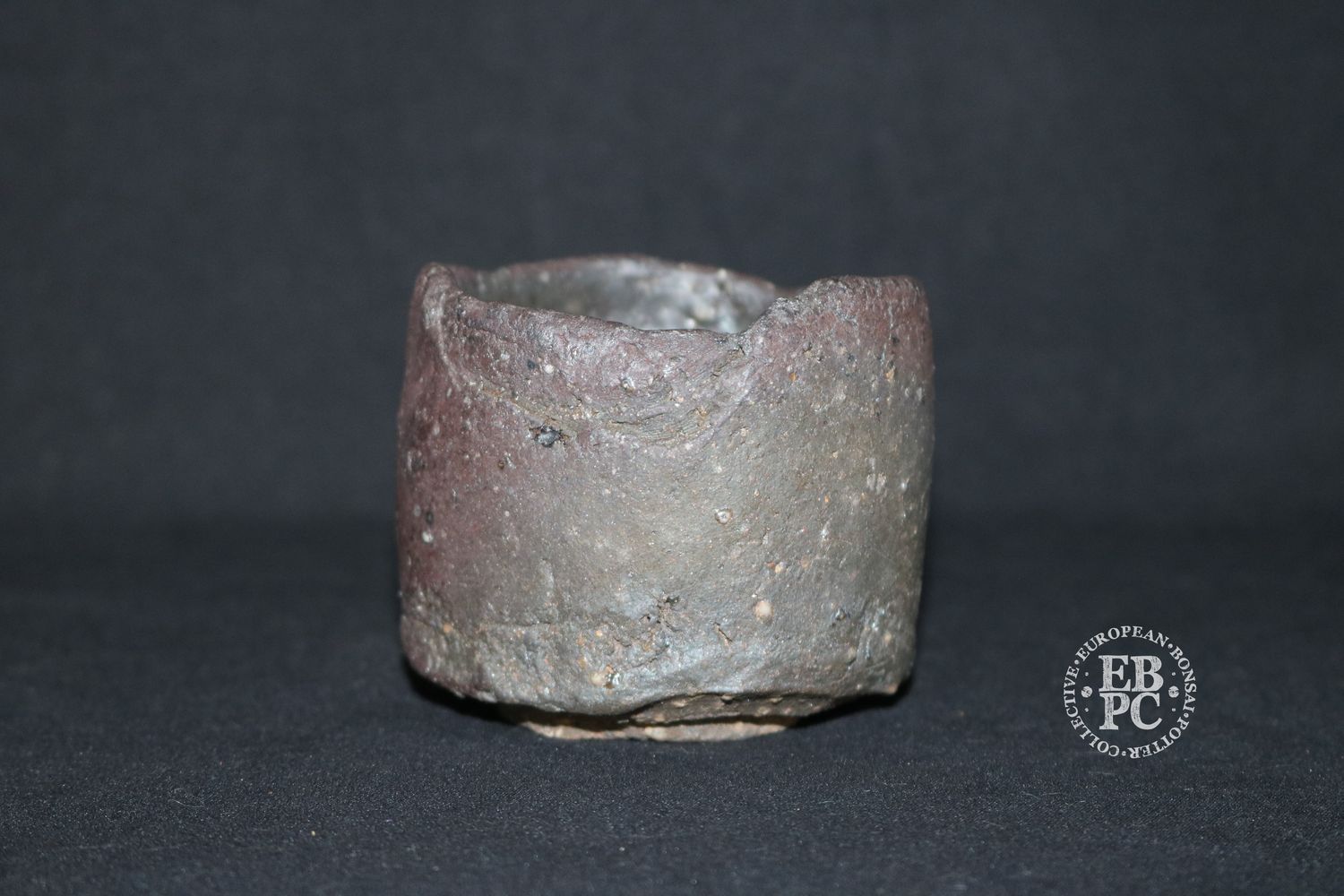 Mitch Iburgh, U.S.A. - Wood-Fired; Yunomi; Drink Vessel; Dark Clay; Inclusions; Organic texture; Shipped by the EBPC (UK) - From Bryan Albright's Private Collection -