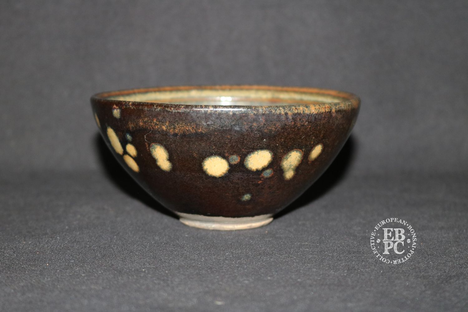 Chinese; Conical Tea Bowl; Superb Iron Glaze; Hand-Painted; Dragons; Flowers; Shipped by the EBPC (UK) - From Bryan Albright&#39;s Private Collection -