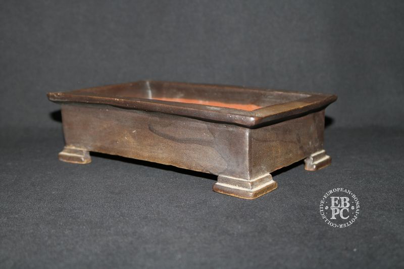 Molly Arnold -  Bonsai Pot; Rectangle; Unglazed; Stepped Feet Design; Shipped by the EBPC (UK) - From Bryan Albright&#39;s Private Collection -