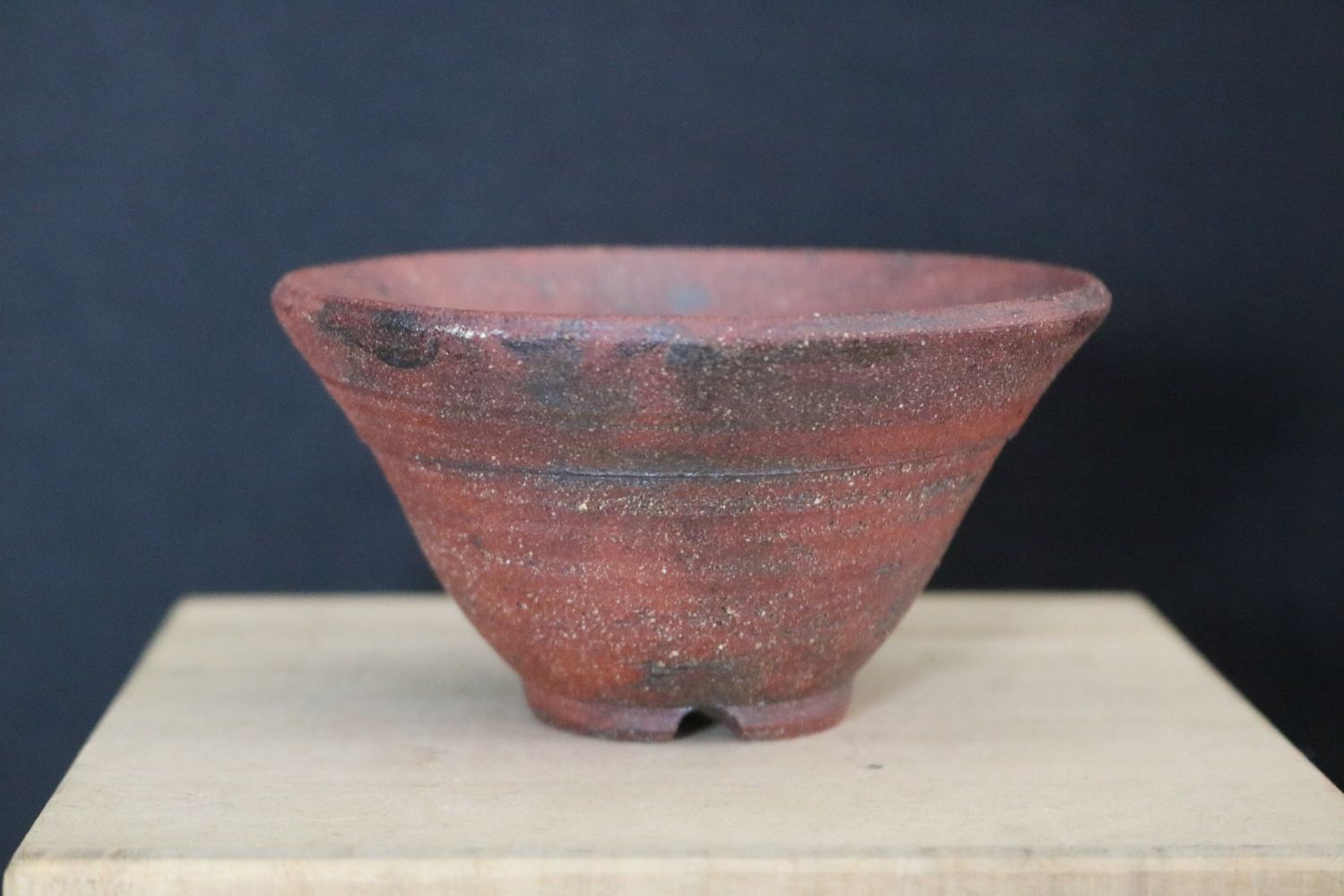 Bryan Albright -  10cm; Mame /Kusamono Pot; Wood-Fired; Reddish Clay; Oxides; Shipped by the EBPC (UK) - From Bryan Albright&#39;s Private Collection -