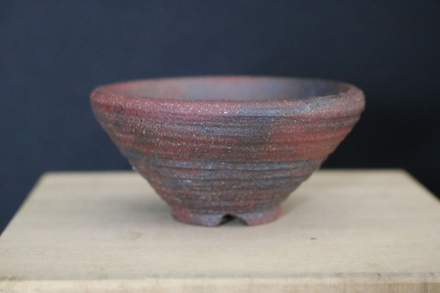 Bryan Albright -  Mame /Kusamono Pot; 9cm; Wood-Fired; Reddish Clay; Oxides; Shipped by the EBPC (UK) - From Bryan Albright&#39;s Private Collection -