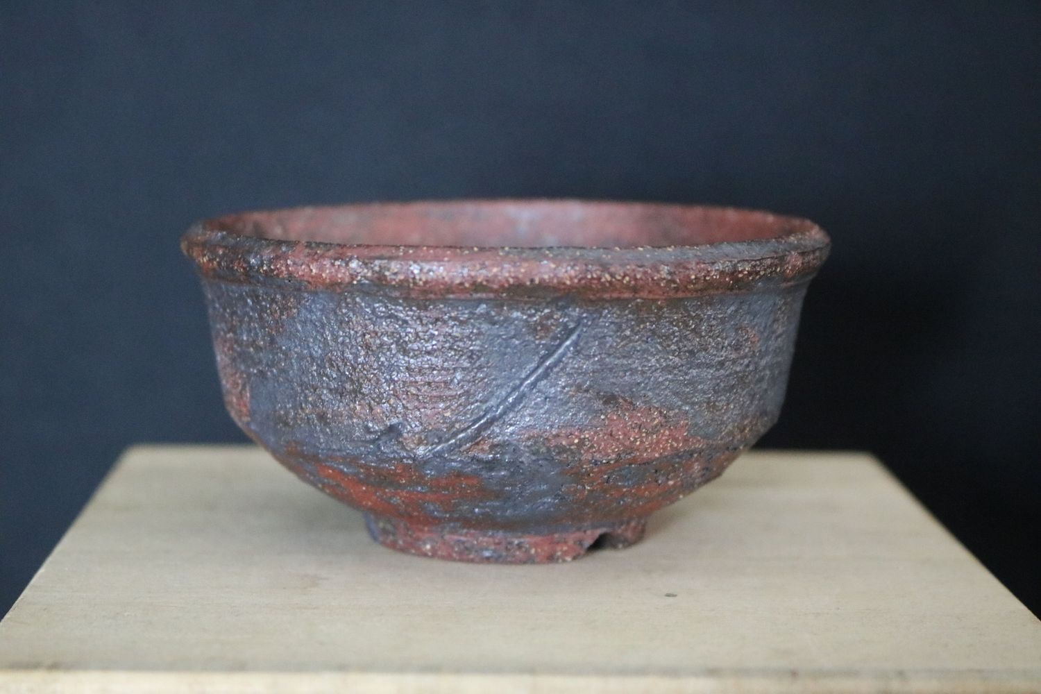 Bryan Albright -  Mame /Kusamono Pot; 10cm; Wood-Fired; Reddish Clay; Oxides; Shipped by the EBPC (UK) - From Bryan Albright&#39;s Private Collection -