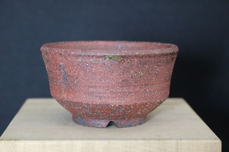 Bryan Albright -  Mame /Kusamono Pot; 10cm; Wood-Fired; Reddish Clay; Oxides; Shipped by the EBPC (UK) - From Bryan Albright's Private Collection -