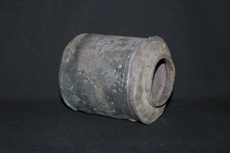 Bryan Albright Made; Mizusashi / Water Jar; Tea Ceremony Ware; Grey Clay; Organic build and Texture; Shipped by the EBPC (UK) - From Bryan Albright's Private Collection -