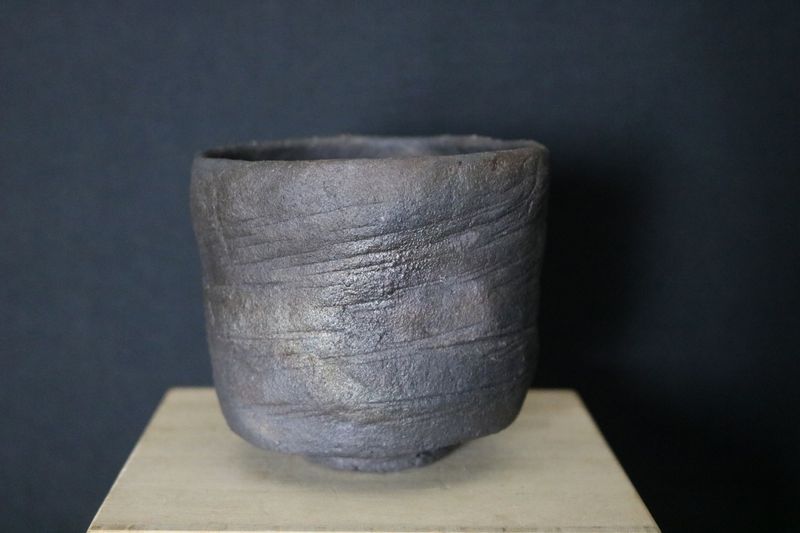 Bryan Albright Made; Chawan; Tea Bowl; Dark Clay; Natural Ash Glaze; Shipped by the EBPC (UK) - From Bryan Albright's Private Collection -